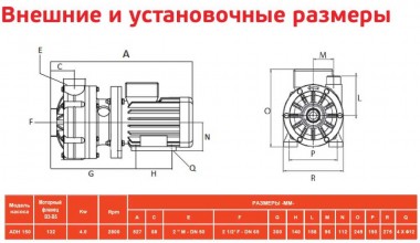 ADH 150 PP/A/5.5HP/TF/2800/BSP - горизонтальный центробежный насос — SP-Teploobmen