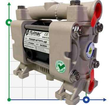 Насос FLUIMAC PHOENIX P08 PP NBR+PTFE, 7 л/мин пневматический мембранный для перекачивания вязких жидкостей — SP-Teploobmen