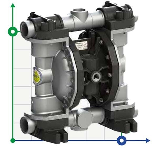 Pneumatyczna pompa membranowa PHOENIX P250 ALU HYTREL+PTFE, 250 l/min do roztworów chemicznych фото 1 — SP-Teploobmen