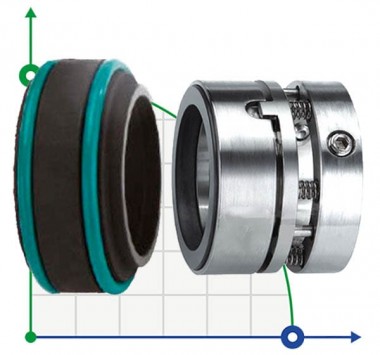 Mechanical seal R-960 45, SIC/SIC, VITON, 304, T30LE — SP-Teploobmen