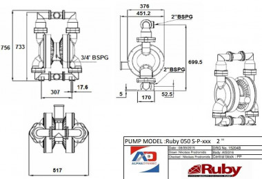 RUBY FDA 050S-W-TSS-T насос пневматический мембранный — SP-Teploobmen
