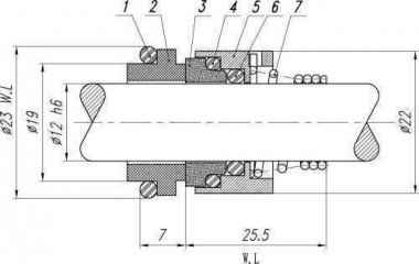 Уплотнение вала Lowara R-LW 12, SIC/SIC, VITON, 316 — SP-Teploobmen