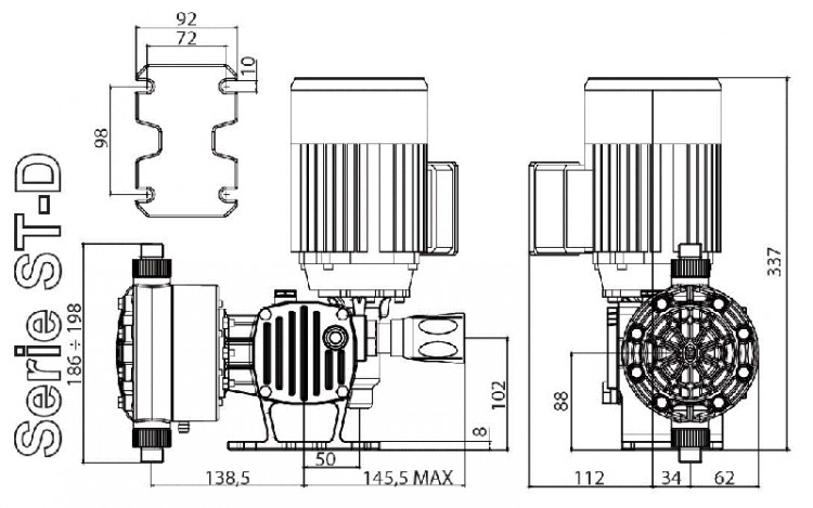 Мембранный насос-дозатор PDM-D CA 19/11 400/3/50 0,18
