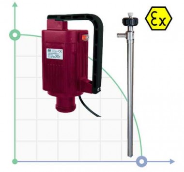 Бочковой электрический насос TR ATEX AISI 316L с валом Hastelloy 1200 мм — SP-Teploobmen
