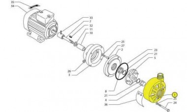 Głowica pompy CF 80/100, PVDF — SP-Teploobmen