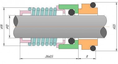 Торцевое уплотнение Grundfos R-706C 12, CAR/SIC, EPDM, 304 — SP-Teploobmen