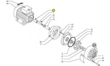 Kołek do pompy Debem MB, M6x10 — SP-Teploobmen