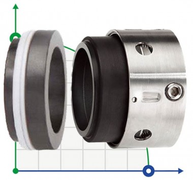 Mechanical seal R-59B 100, CAR/SIC, PTFE, 304, ВО — SP-Teploobmen