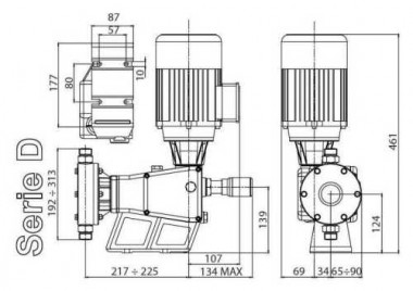 Мембранный насос-дозатор PDM-D AA 300/5 400/3/50 0,25 — SP-Teploobmen
