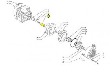 Wał spacer do pomp MB 80/100/110 — SP-Teploobmen