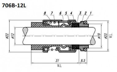 Уплотнения насоса Grundfos R-706B 16, SIC/SIC, EPDM, 304 — SP-Teploobmen