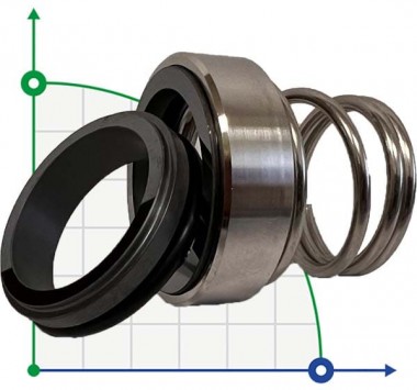 Single mechanical seal R-BT-RN 70, SIC/CAR, VITON, 304, T8RN — SP-Teploobmen