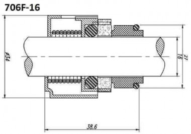 Торцевое уплотнение для Grundfos R-706F 22, TC/TC, VITON, 316 — SP-Teploobmen