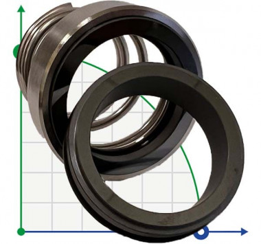 Single mechanical seal R-BT-RN 70, SS/CER, VITON, 304, T8RN — SP-Teploobmen