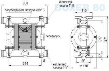Пневматический мембранный насос BOXER 81 PVDF IB81-FC-HTTFT-- — SP-Teploobmen