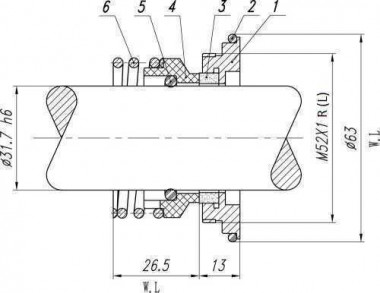 Uszczelnienie pompy Alfa Laval R-AL 32, R, CAR/SIC, EPDM, 316 — SP-Teploobmen