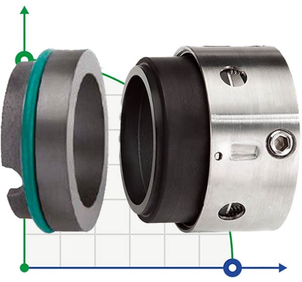 Mechanical seal for chemical pumps R-59U 40, CAR/SIC, PTFE, 304, ВР фото 1 — SP-Teploobmen