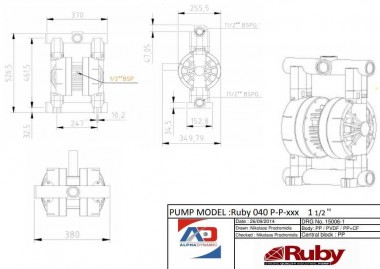 RUBY 040V-P-TVT-T Pneumatische Membranpumpe — SP-Teploobmen