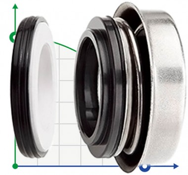 Сальник мотопомпы R-6B 30, SIC/SIC, VITON, 304 — SP-Teploobmen